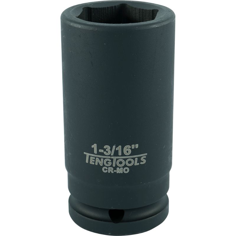 Teng 3/4in Dr. Deep Impact Socket 1-3/16in, crafted from chrome molybdenum steel, perfect for tight spaces and heavy-duty tasks.