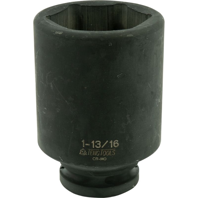 Teng 3/4in Dr. Deep Impact Socket 1-13/16in, durable Chrome Molybdenum steel, ideal for tough automotive and industrial tasks.
