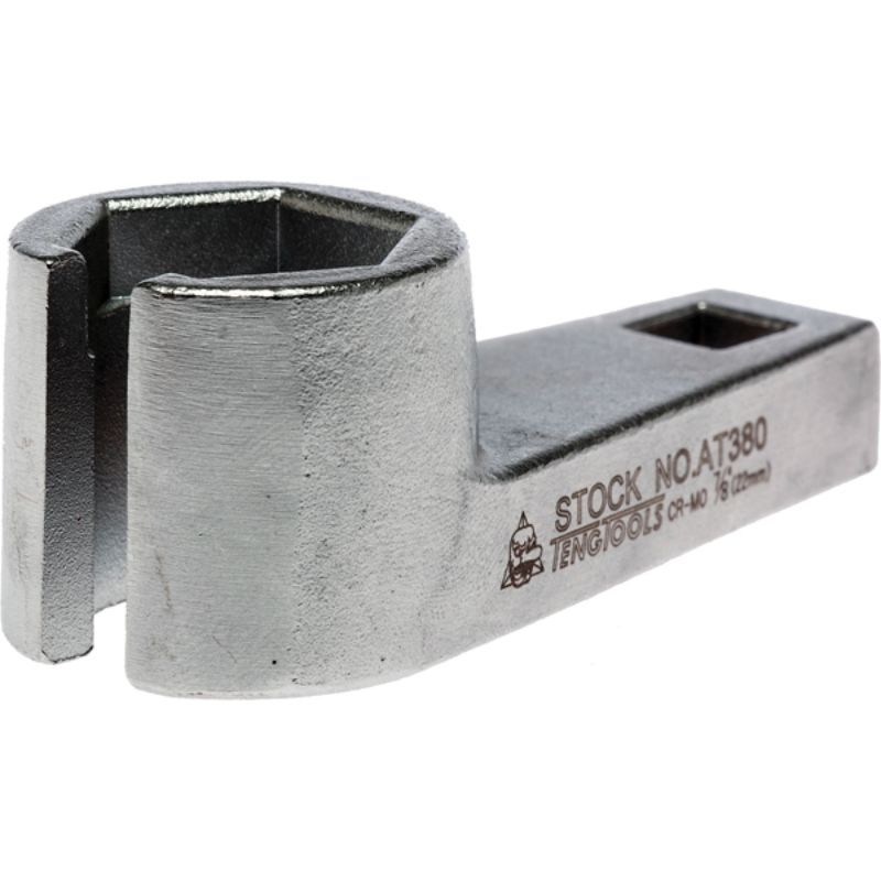 Teng 3/8in Drive Offset Oxygen Sensor Wrench 7/8in for easy removal/install of oxygen sensors in tight automotive spaces.