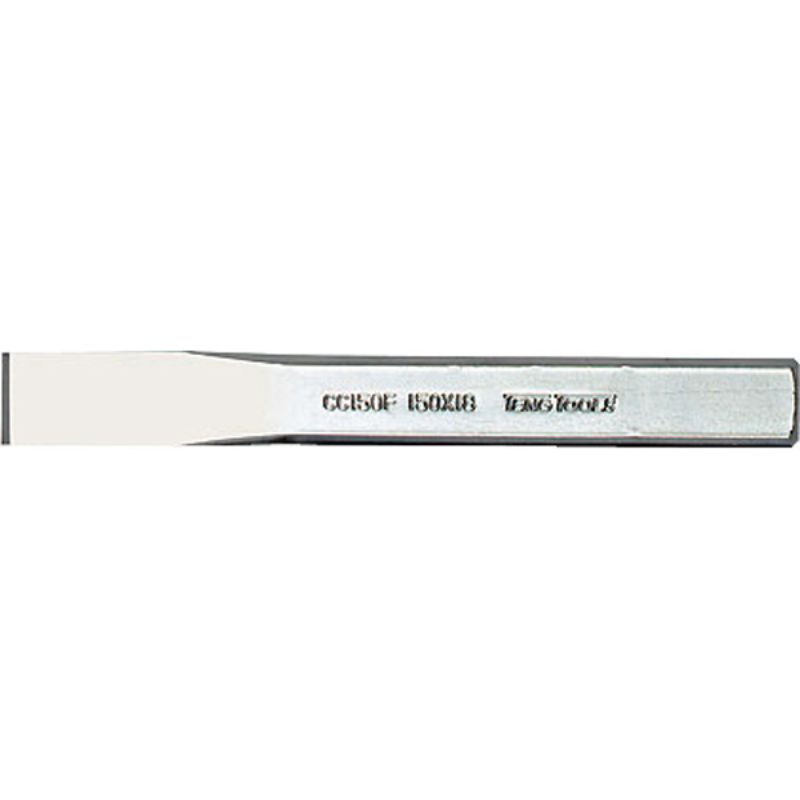 High carbon steel Teng 150mm x 18mm cold chisel, durable and precise tool for metal, stone, and concrete cutting tasks.