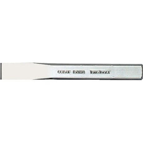 High carbon steel Teng 150mm x 18mm cold chisel, durable and precise tool for metal, stone, and concrete cutting tasks.
