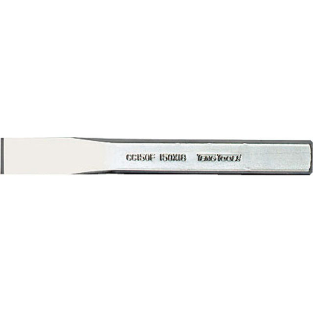 High carbon steel Teng 150mm x 18mm cold chisel, durable and precise tool for metal, stone, and concrete cutting tasks.