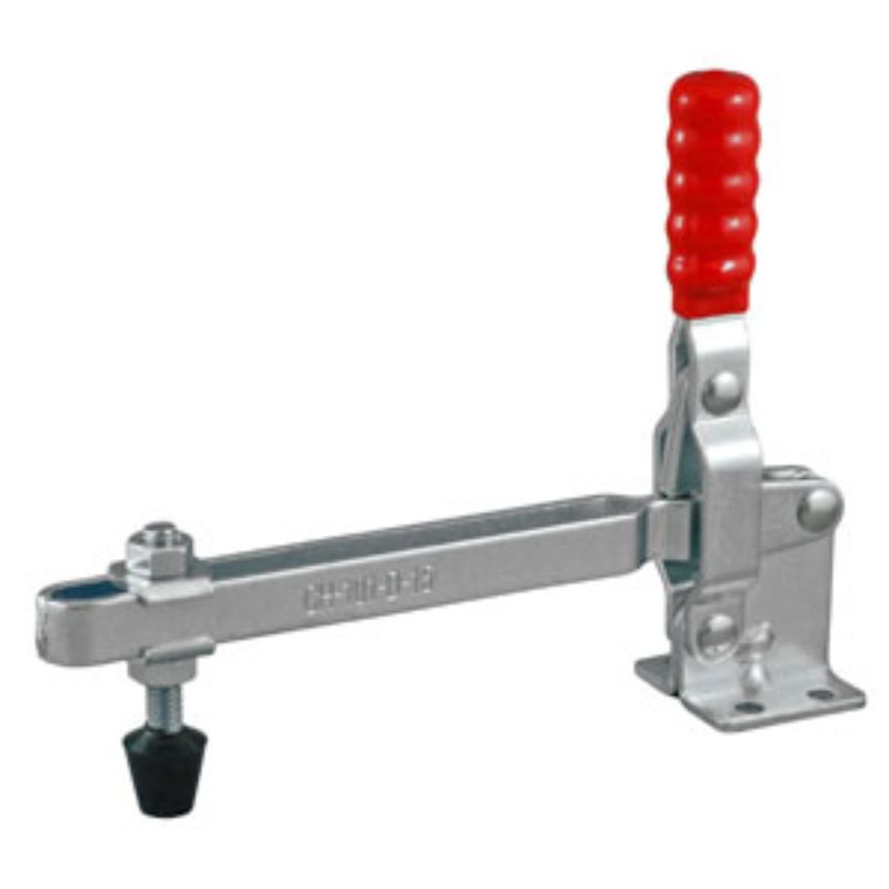 "Toggle clamp with vertical flanged base, 180kg capacity, U bar design, and easy-operation straight handle for reliable clamping."