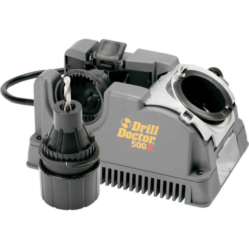 Image of the Drill Doctor Industrial drill bit sharpener, showcasing its robust design and user-friendly features for precise sharpening.