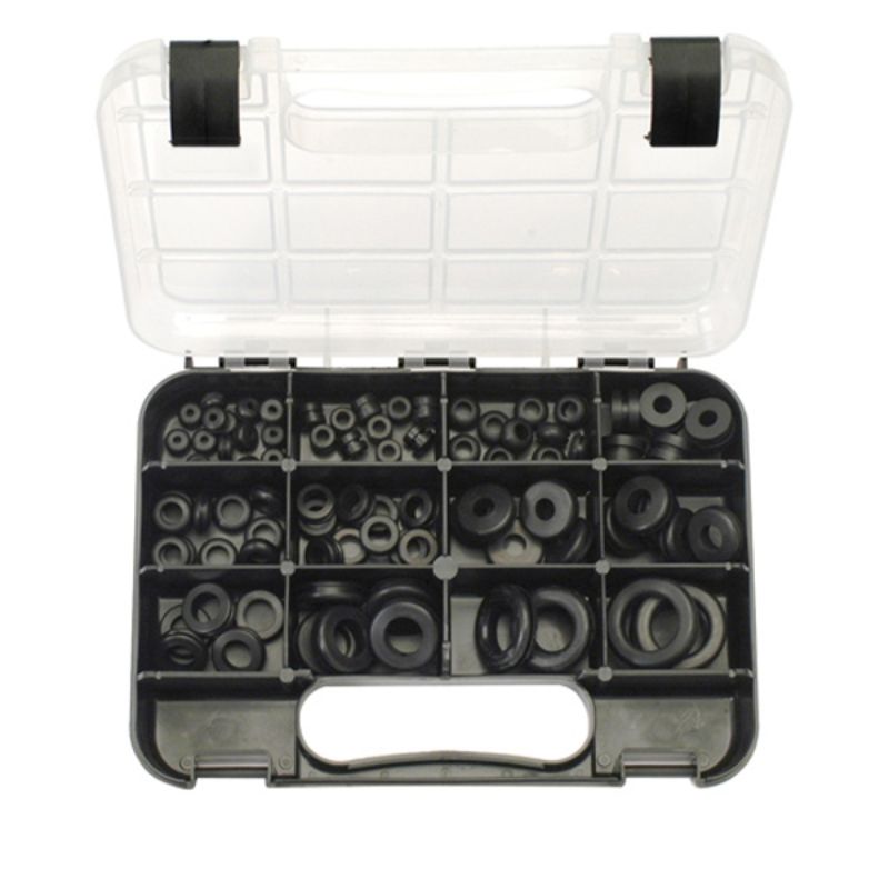 86-piece Champion GJ Grab Kit featuring wiring grommets in 12 sizes, perfect for automotive and DIY wire management.