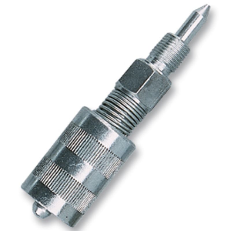 Groz Needle Nose Quick Connect Adaptor for precision lubrication in hard-to-reach areas of vehicles, compatible with all couplers.
