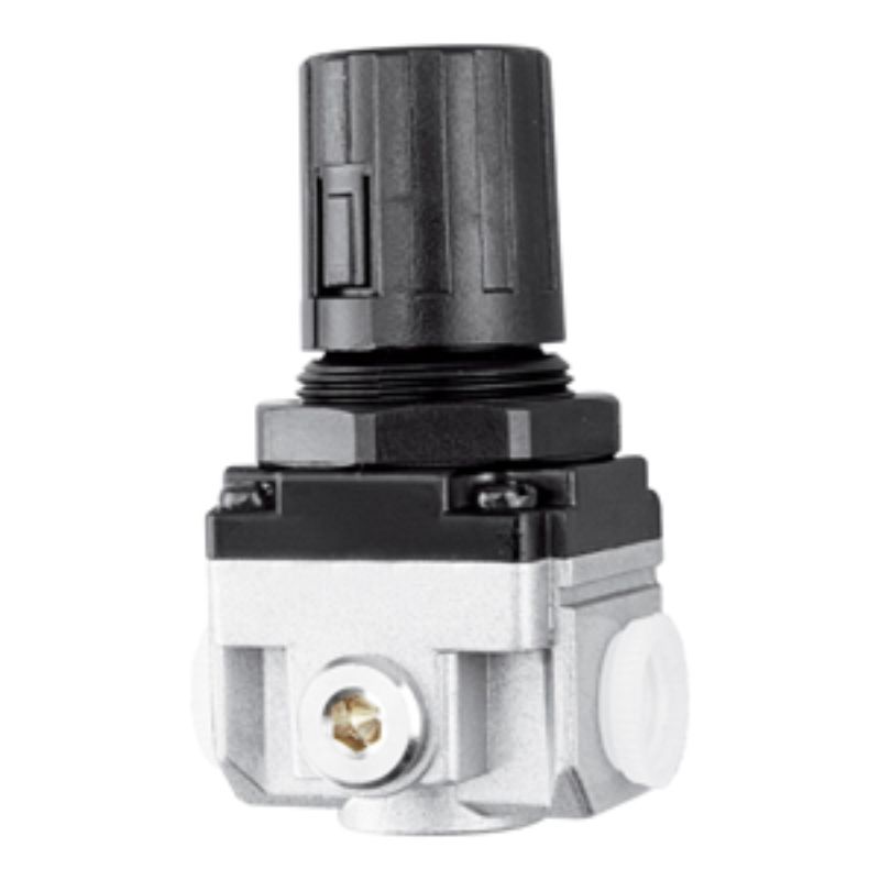 Groz 3/8in BSP Regulator with 88 CFM flow, durable aluminum body, precise pressure control, ideal for automotive and industrial use.