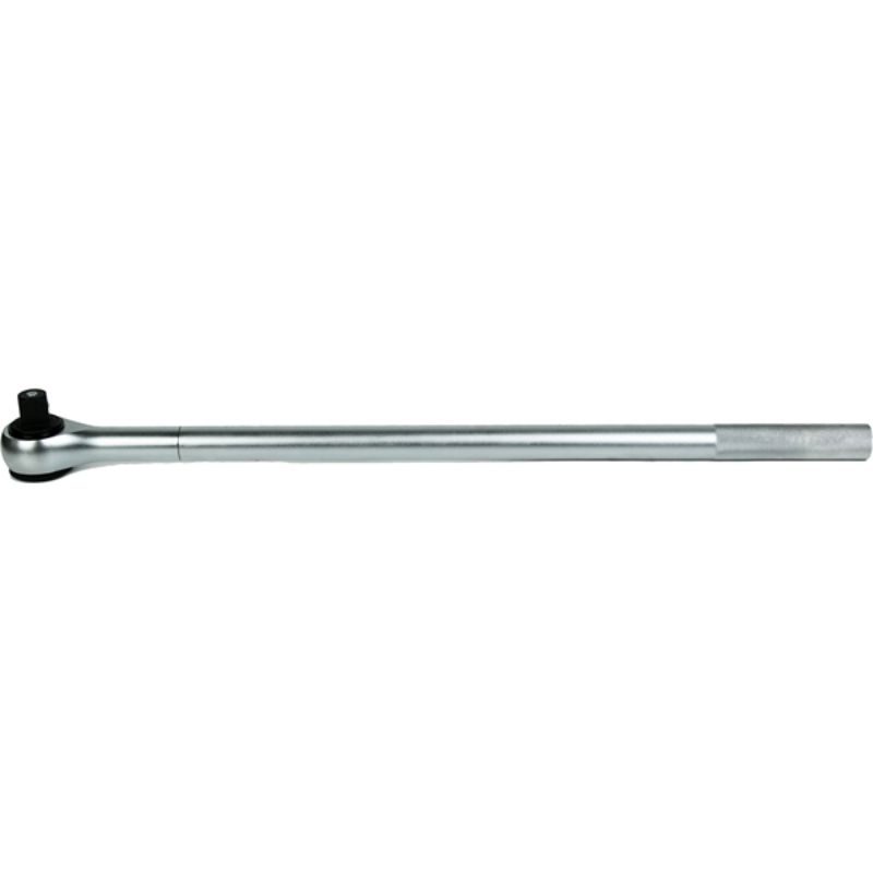 Heavy-duty Teng 1in ratchet handle with 72 teeth, quick release, 800mm long, lightweight, ideal for professional use.