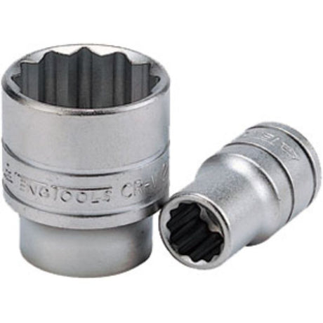 Teng 1/2in drive 7/8in 12-point socket, crafted from chrome vanadium steel for durability and precision in tight spaces.