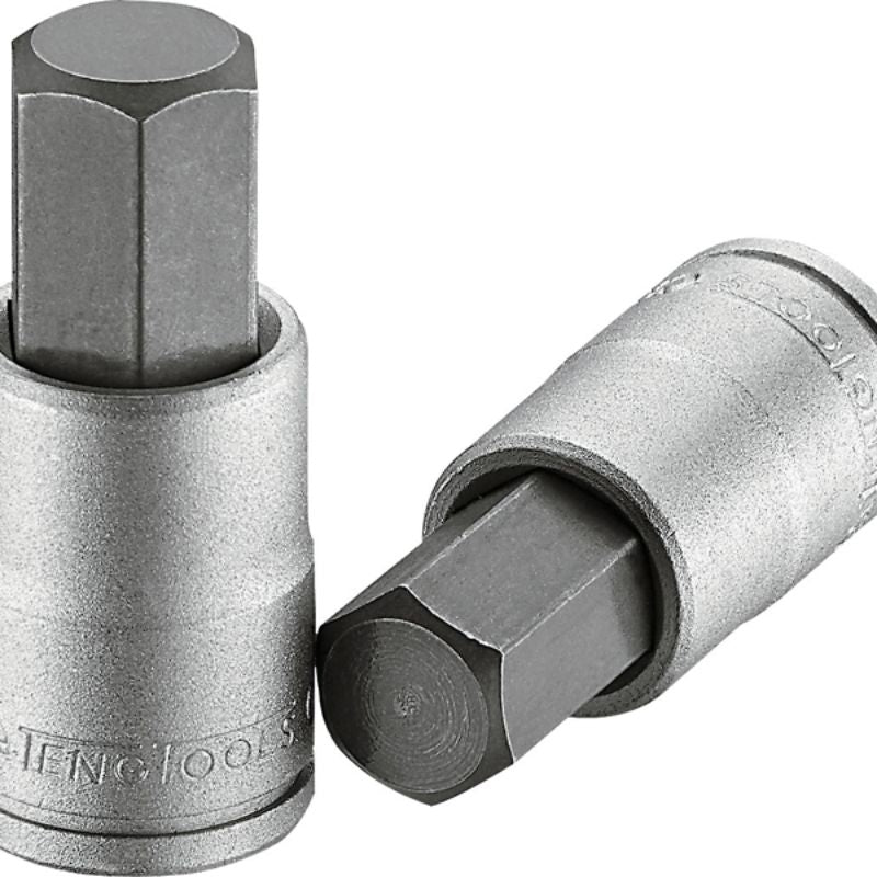 Teng 1/2in Dr. Bit Socket Hex 9/16in, chrome vanadium steel, satin finish, 55mm length, perfect for internal hex heads.