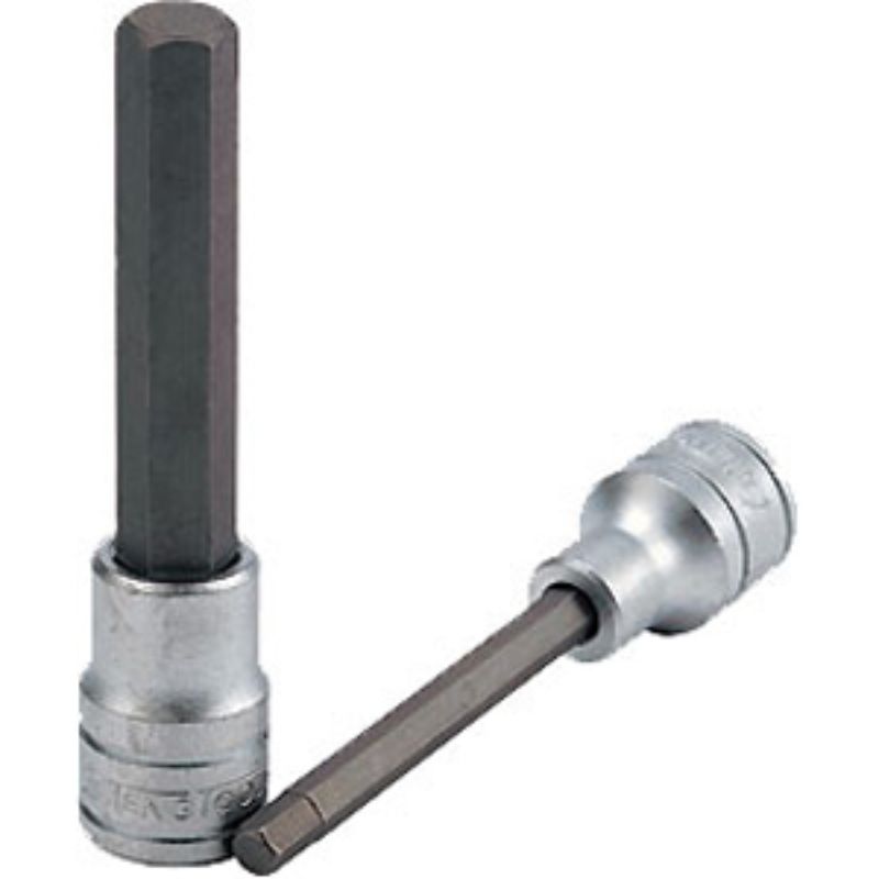 Teng 1/2in drive hex bit socket, 6mm x 100mm, chrome vanadium steel, ideal for precision hand tightening in tight spaces.
