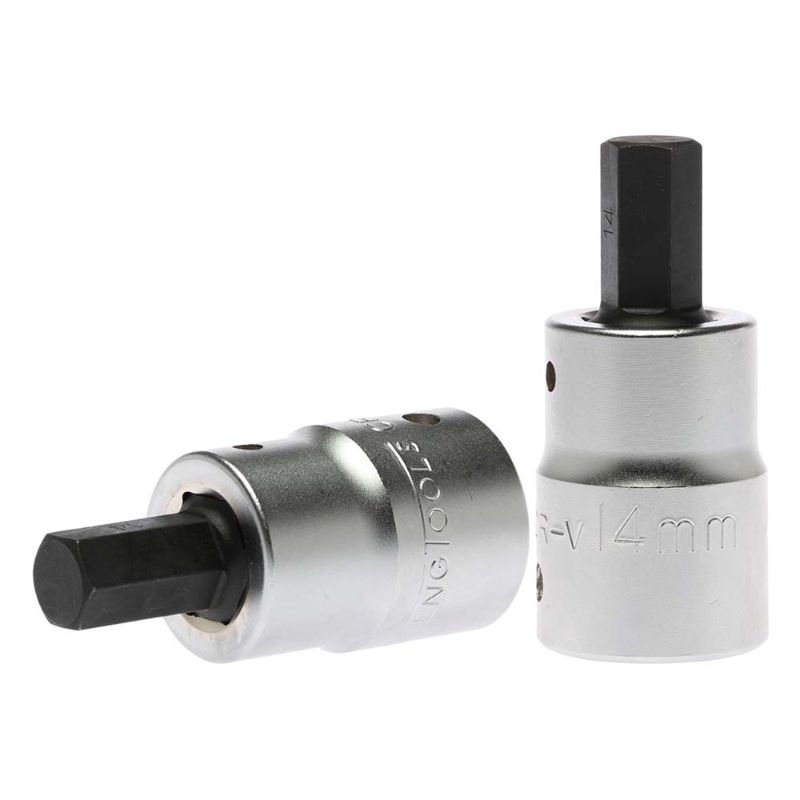 Teng 3/4in Drive Hex Bit Socket 14mm with satin finish, ideal for precise hand tightening of internal hex fasteners.