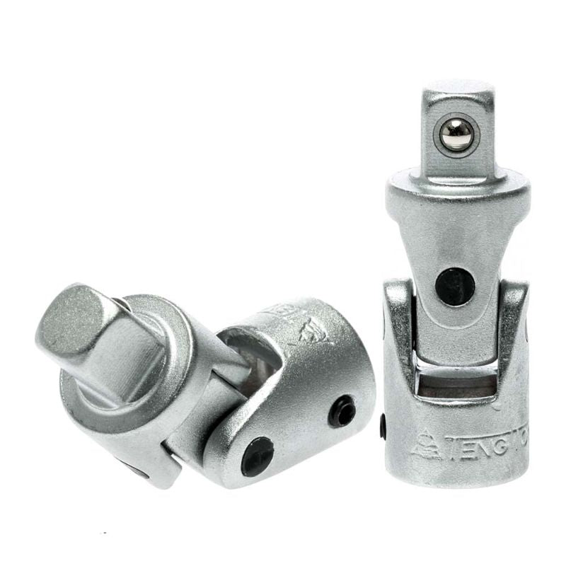 Teng 3/8in Dr. Universal Joint in chrome vanadium steel, ideal for accessing tight spaces, durable with satin finish.