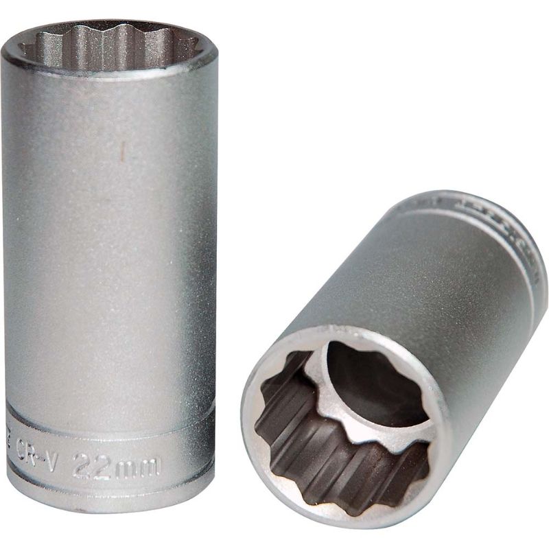 Teng 3/8in Dr. Deep Socket 22mm 12pt, premium chrome vanadium steel for precision torque and easy access to tight spaces.