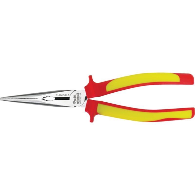 Teng MB 8in 1000V VDE Long Nose Plier with chrome molybdenum steel, serrated grip, and safe electrical use up to 1000 volts.