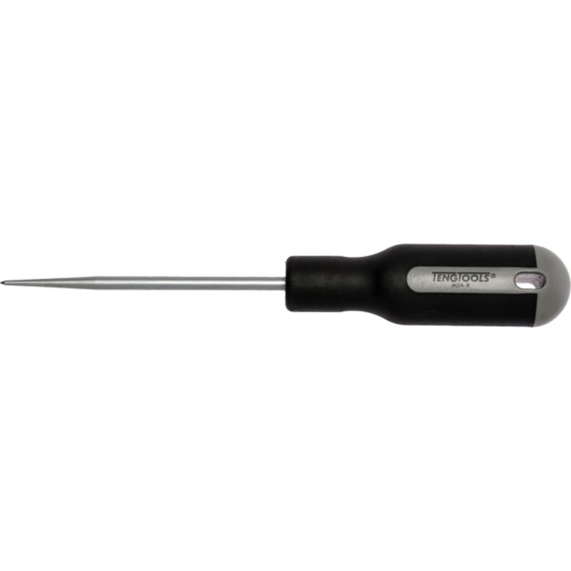 Teng Awl with round tip and ergonomic MD handle, ideal for woodworking, leather crafting, and precision crafting tasks.