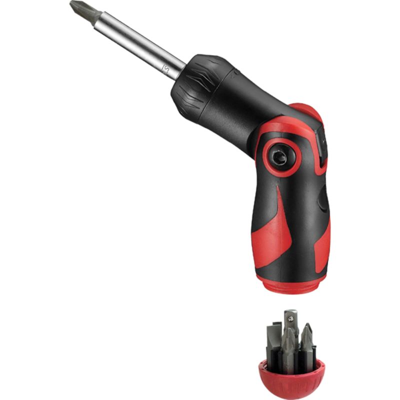 Teng 8pc MD 2-Way Ratchet Screwdriver with swivel handle, ratcheting bits, and comfortable grip for versatile screwdriving.