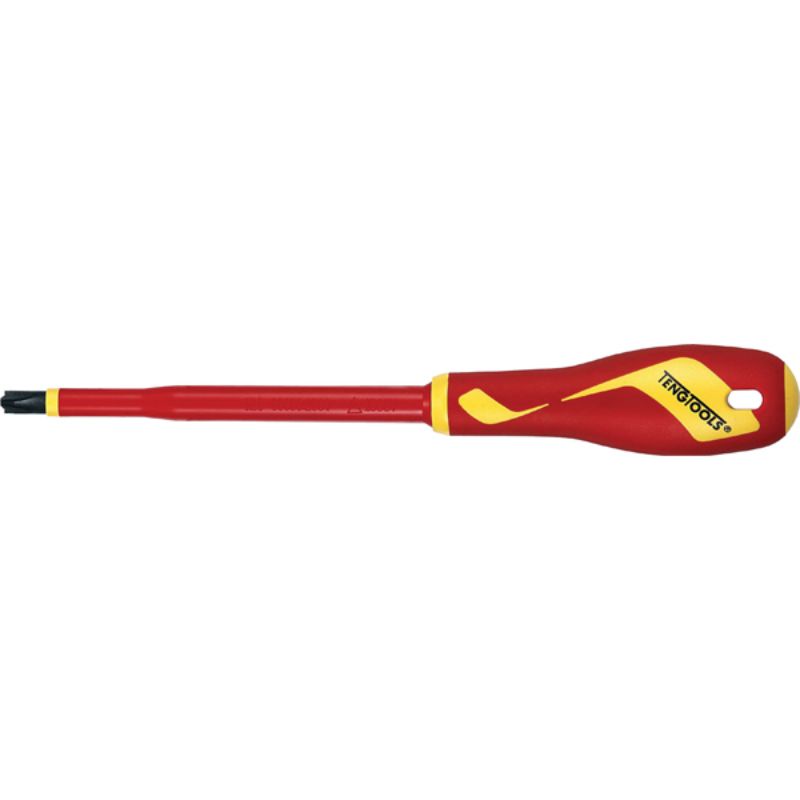Insulated PH#2 screwdriver with dual-layer shafts, designed for electrical tasks, safe up to 1000V, featuring an ergonomic handle.