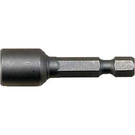 Magnetic nut setter with 1/4 inch hex opening, 45mm long, securely holds screws for effortless fastening in tight spaces.