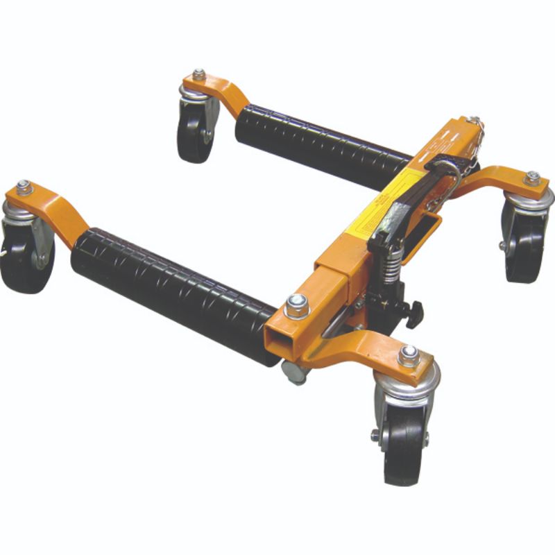 ProEquip 680kg hydraulic Go Jack pair for cars, vans, and light trucks, lifts without chassis contact, 360-degree movement.