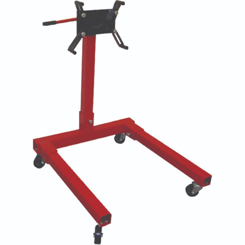 ProEquip 566kg engine stand with swivel castors, 360° head rotation, and four adjustable arms for effortless engine handling.