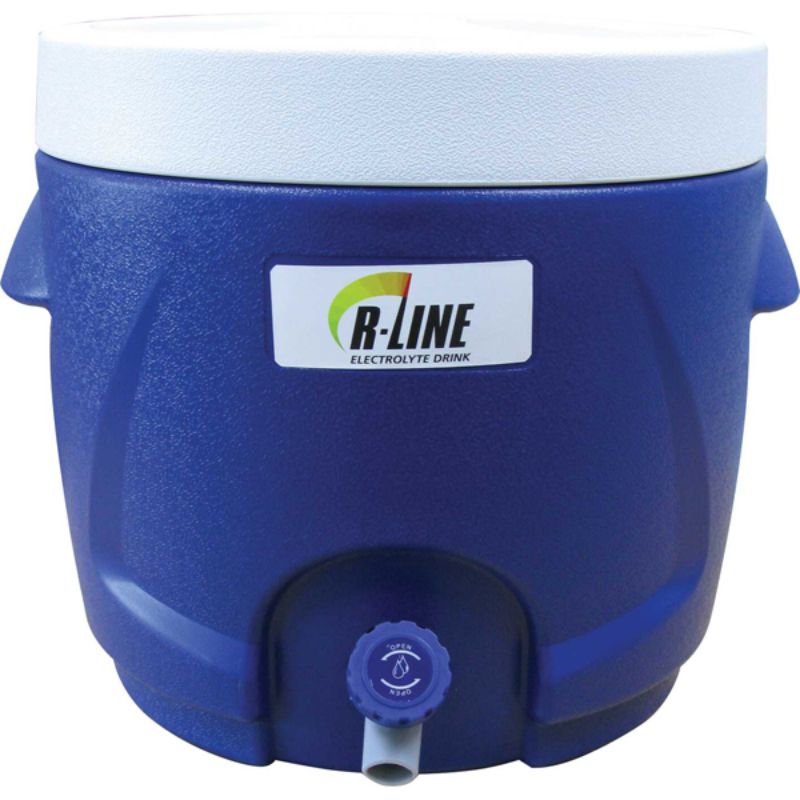 ProEquip 10L Cooler with easy pour spout, durable design, high visibility, ideal for construction and outdoor events.