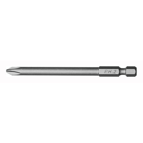 Durable 89mm Phillips bit with S2 material, designed for high torsion and hard-to-reach areas in power tools.