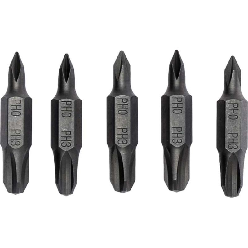 Teng 5Pc 32mm Double End Bit Set PH#1 x PH#2, durable bits for precision screwdriving in varied tasks, ideal for DIY enthusiasts.