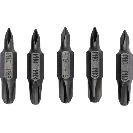 Teng 5Pc 32mm Double End Bit Set PH#1 x PH#2, durable bits for precision screwdriving in varied tasks, ideal for DIY enthusiasts.