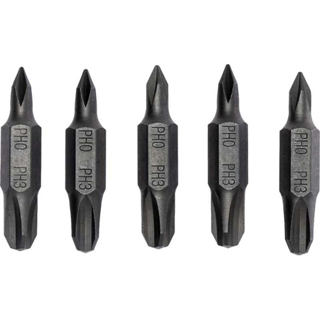 Teng 5Pc 32mm Double End Bit Set PH#1 x PH#2, durable bits for precision screwdriving in varied tasks, ideal for DIY enthusiasts.