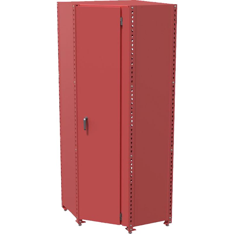 Heavy gauge steel Teng RSG System Corner Cabinet with 4 adjustable shelves, integrated lock, and rust preventive finish.