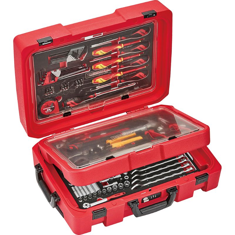 Teng Service Case 83 Piece EVA Tool Set with organized tools for DIY, including screwdrivers, pliers, and spanners in a durable case.