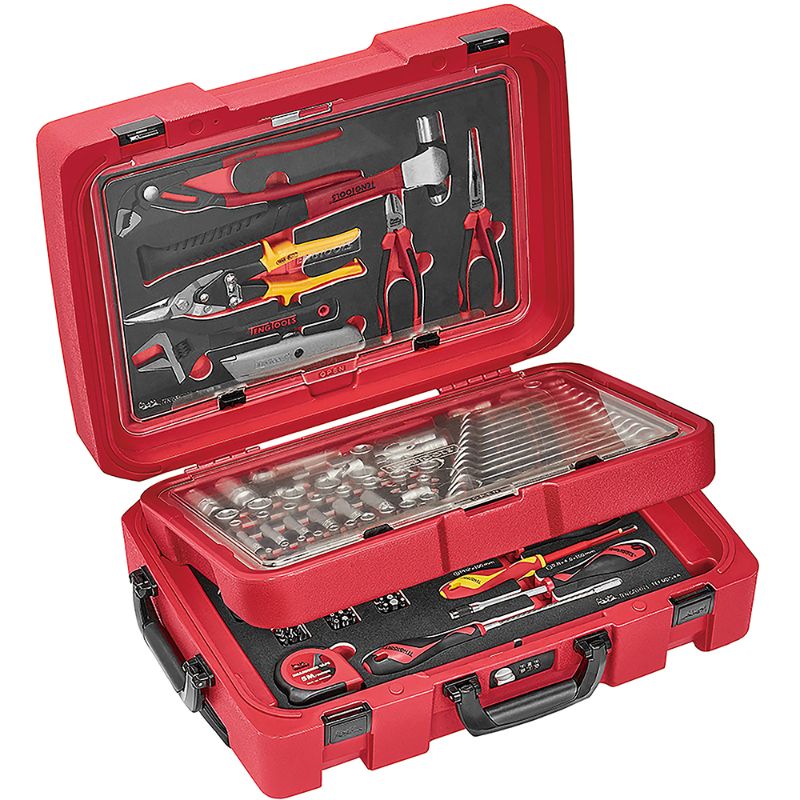 Teng Service Case 118 Piece EVA Tool Set with 54 screwdrivers, 57 spanners, and essential pliers, housed in a durable case.