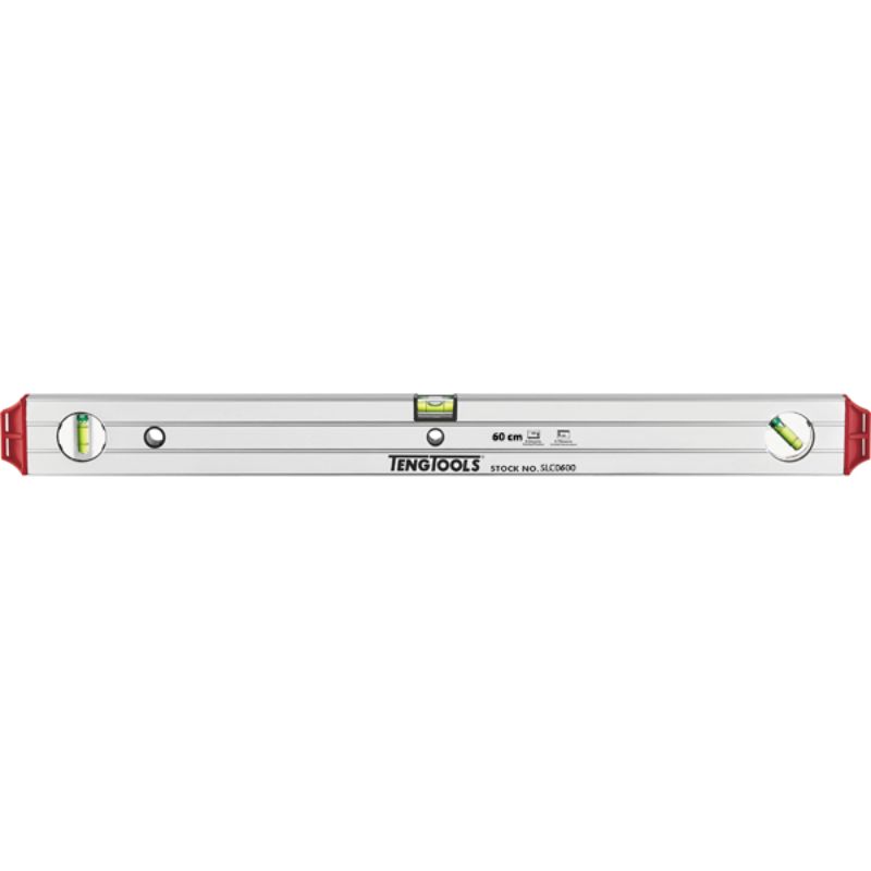 Teng H/Duty Aluminium Spirit Level 600mm, heavy-duty, lightweight design with crush-proof vials for accurate leveling indoors and outdoors.