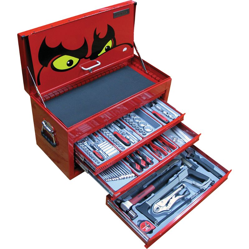 140pc Teng Mechanics Metric Starter Kit featuring high-quality tools in a modular system, housed in a durable 6-drawer toolbox.