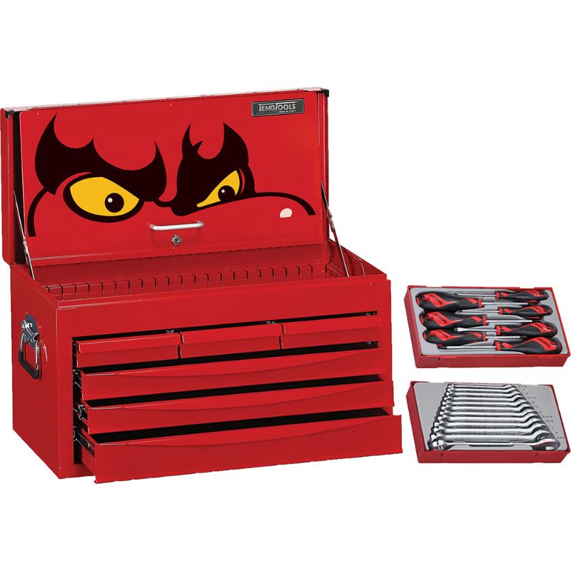 Teng 20pc Basic Metric Starter Kit in a 6-Drawer Top Box, featuring essential screwdrivers and spanners for DIY projects.