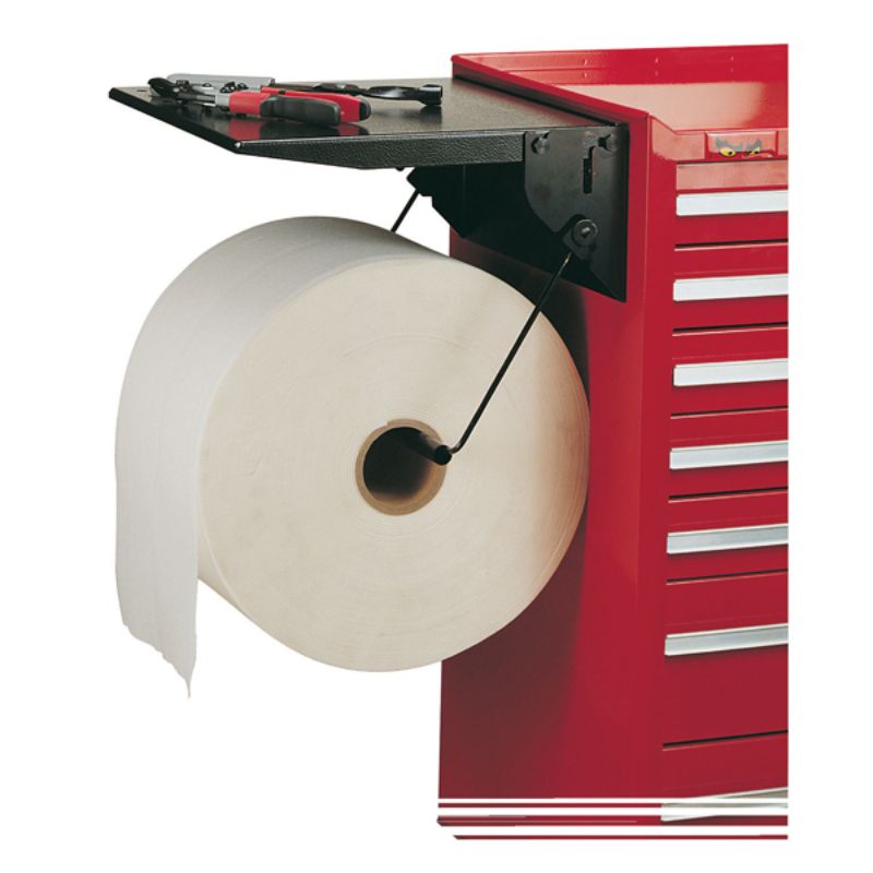 Teng Side Table & Paper Holder for Roll Cabs, 370mm square, attaches to cabinets, holds paper rolls max 360mm wide.