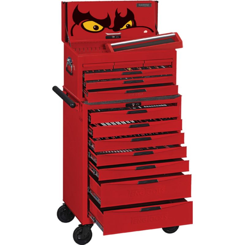 Teng 249pc General Metric Tool Kit with EVA foam organization, 165 sockets, and durable storage cabinets for efficient access.