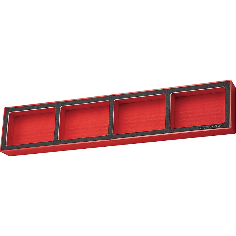 EVA storage tray with 4 compartments, fits Teng tool boxes, and provides durable organization in vibrant colors.