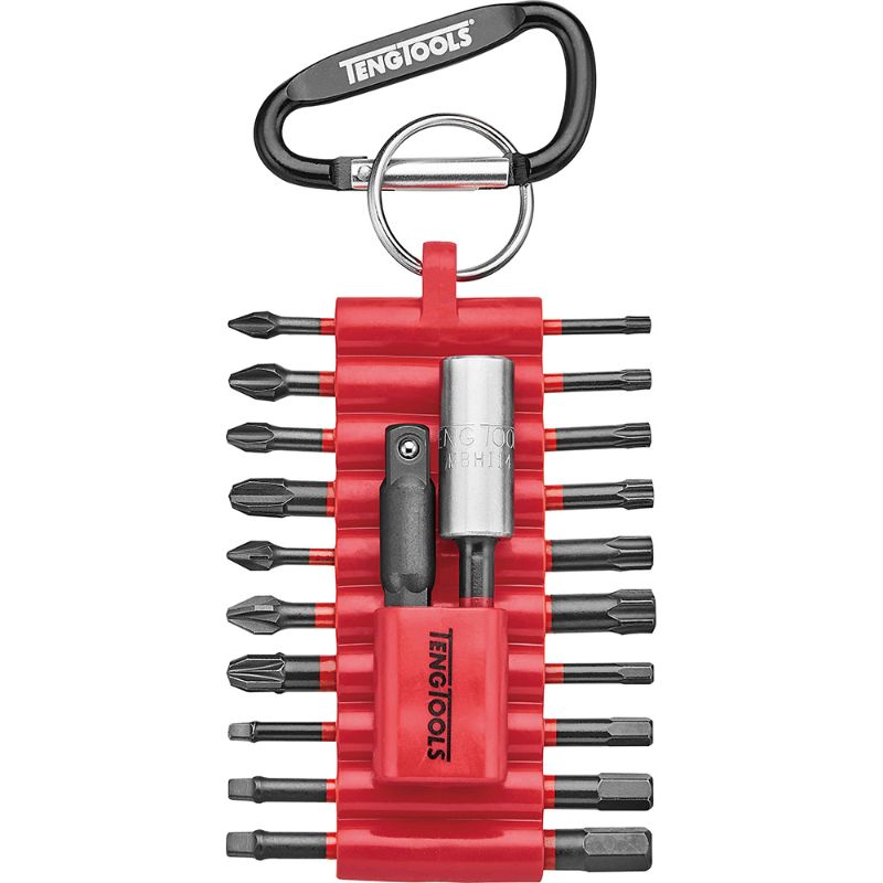 Teng Impact Bits Set 22pc: versatile impact bits in holder for DIY and professional use, featuring Phillips, Torx, and hex sizes.