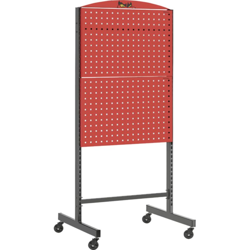 Teng Rolling Tool Panel Rack on castors, 1600mm high, includes mobile tool panels and fixing bars for organized workspace.
