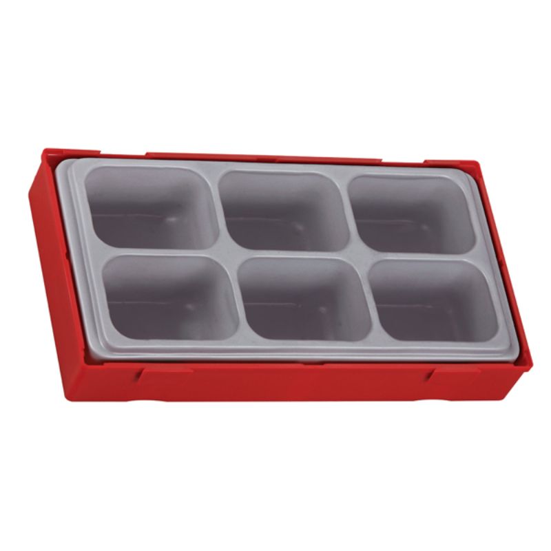 Teng Add-On Compartment TC-Tray with 6 spaces, removable lid, perfect for organized tool storage in Teng Tools boxes.