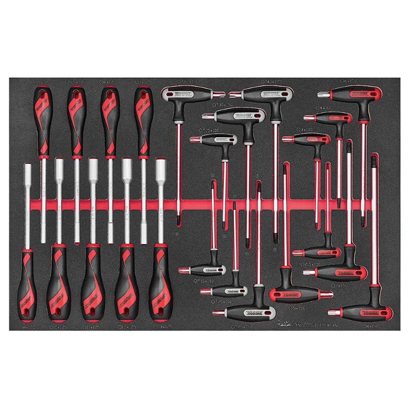 Teng 23pc T-handle driver set, featuring ergonomic design, hex keys, and nut drivers for precise fastening and repair tasks.