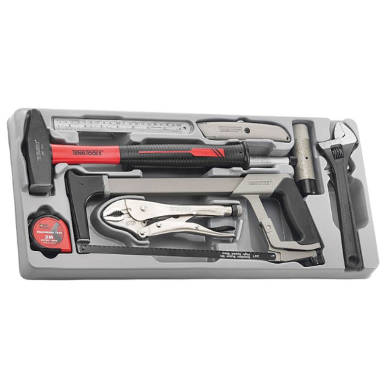 Teng 9pc tool tray with essential tools, perfect for DIY and professionals, portable & modular design for organization.