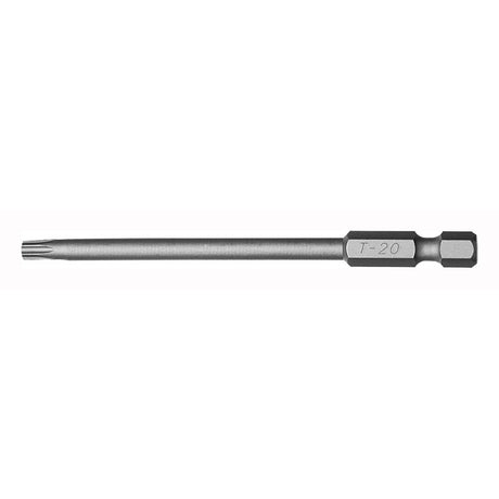 Teng Bits TX20 89mm Torx bit made from durable S2 material, ideal for power tools, with corrosion-resistant finish.