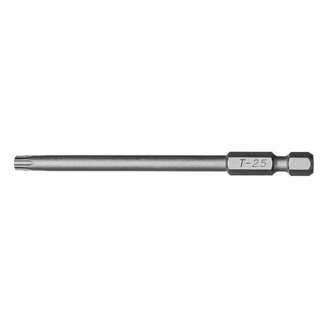 Teng Bits TX25 89mm Torx bit made from durable S2 material, ideal for high torque and tight spaces, perfect for trades and DIY.