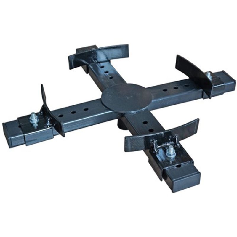 ProEquip Adjustable Drain Pan Holder with adjustable jaws for efficient oil drainage in garages and workshops, strong metal construction.