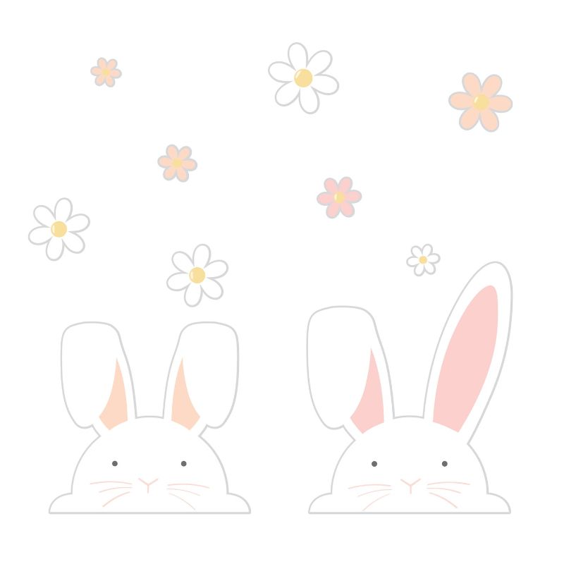 Colorful Ginger Ray Easter window stickers featuring playful bunnies and flowers, perfect for festive home decoration.
