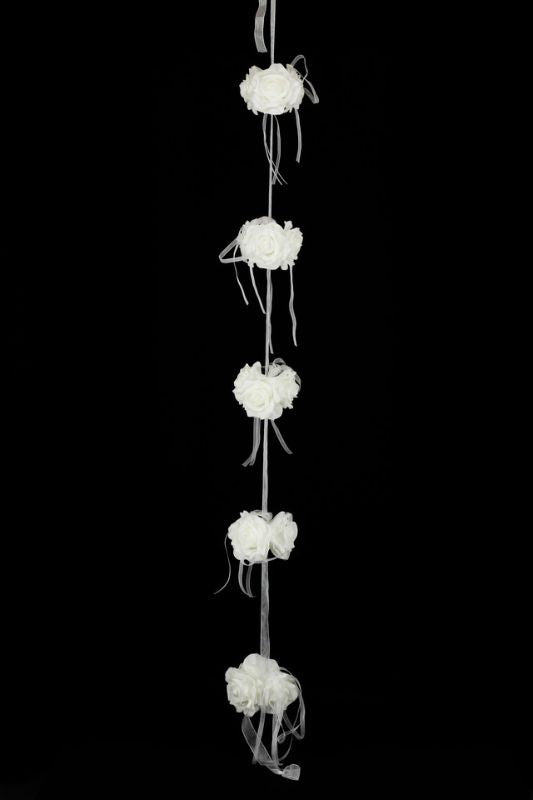 Set of 4 elegant white artificial rose garlands, each 170cm, perfect for enhancing decor at events or home spaces.