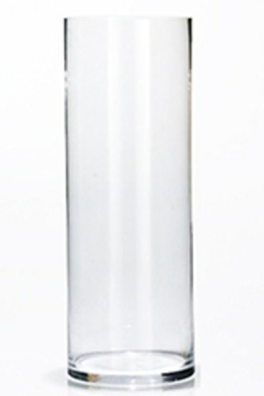 Set of 6 clear glass extra tall maxi cylinder vases, perfect for showcasing floral arrangements in any decor style.